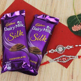 2 Dairy Milk Silk With Rakhis - YuvaFlowers