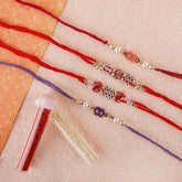 4 Designer Striking Rakhi - YuvaFlowers