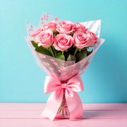 8 Pink Roses Bouquet