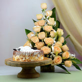 Butterscotch Cake & Roses