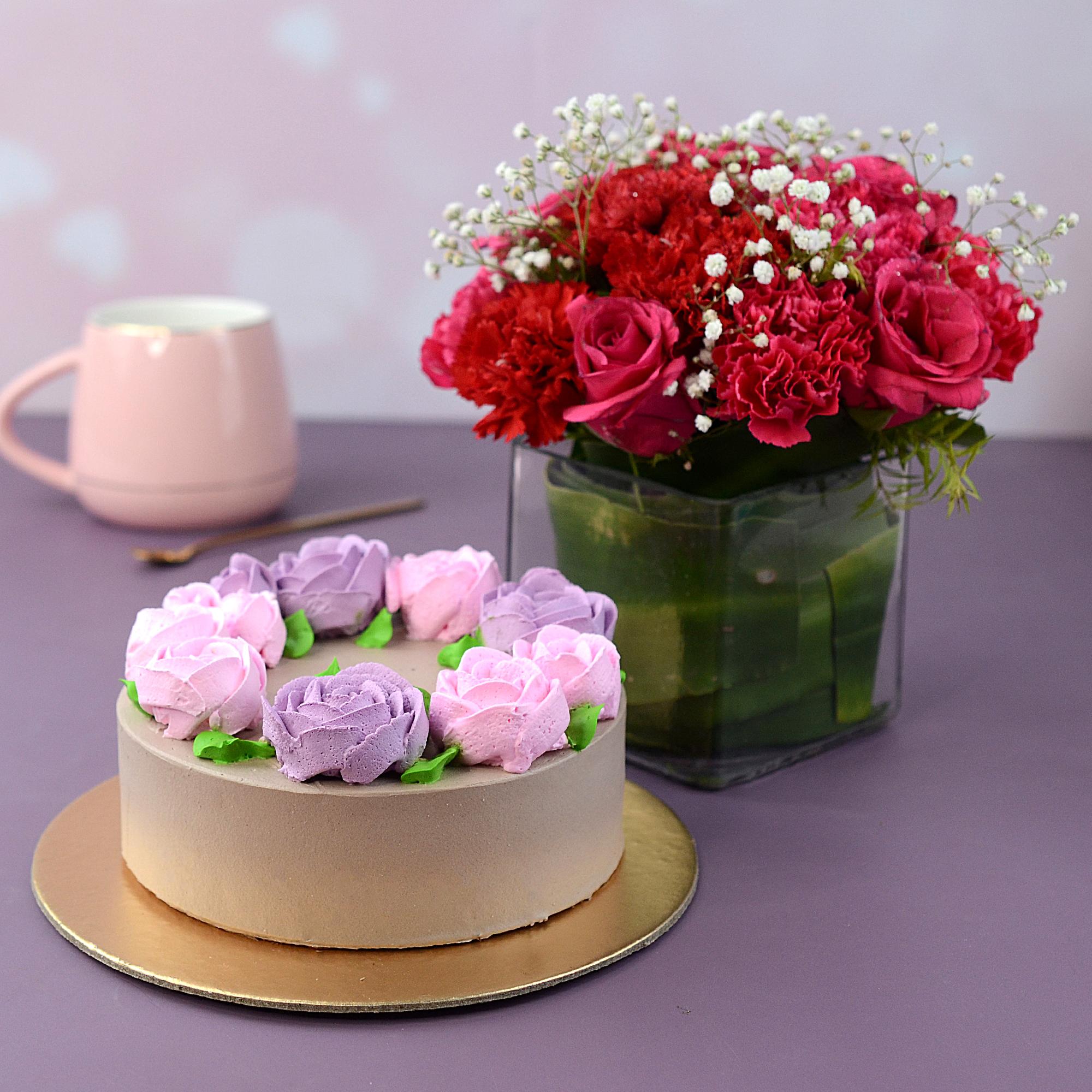 Pretty Flower n Chocolate Cake