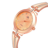 Analogue Rose Gold Dial-Silver Bracelet Girls-Womens Wrist Watch - YuvaFlowers
