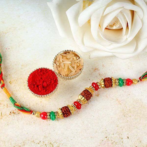 BEAUTIFUL RUDRAKSH RAKHI - YuvaFlowers