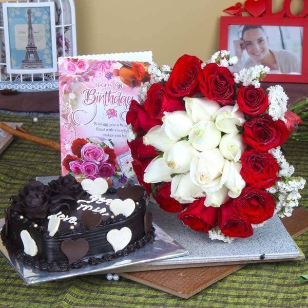 Birthday Cake Delighted Hamper - YuvaFlowers