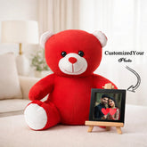 Customized Love Teddy with Photo Frame - Personalized Romantic Gift for Couples