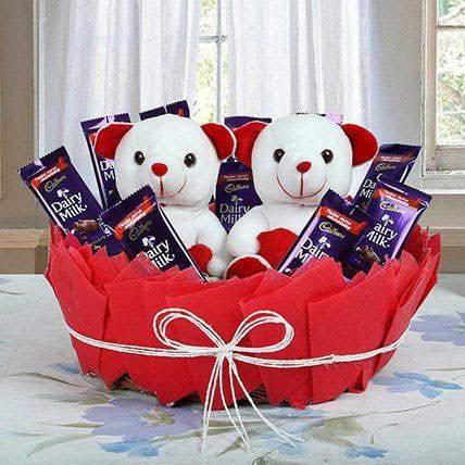 Cute Basket Of Surprise - YuvaFlowers