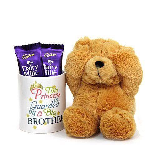 Cute Teddy N Mug for Sister - YuvaFlowers