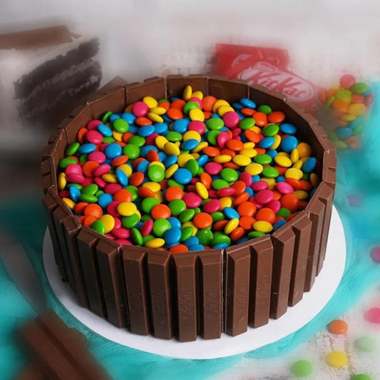 Delightful Kitkat Gems Cake