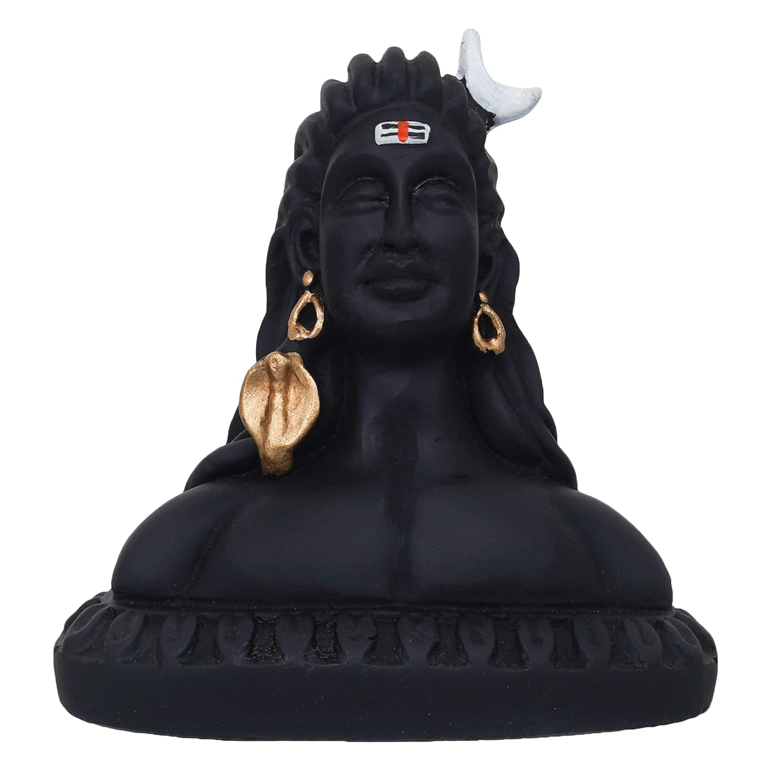 eCraftIndia Handcrafted Polyresin Black Adiyogi Lord Shiva Statue Murti for Car Dashboard Home, Pooja Room, Office Decor - YuvaFlowers