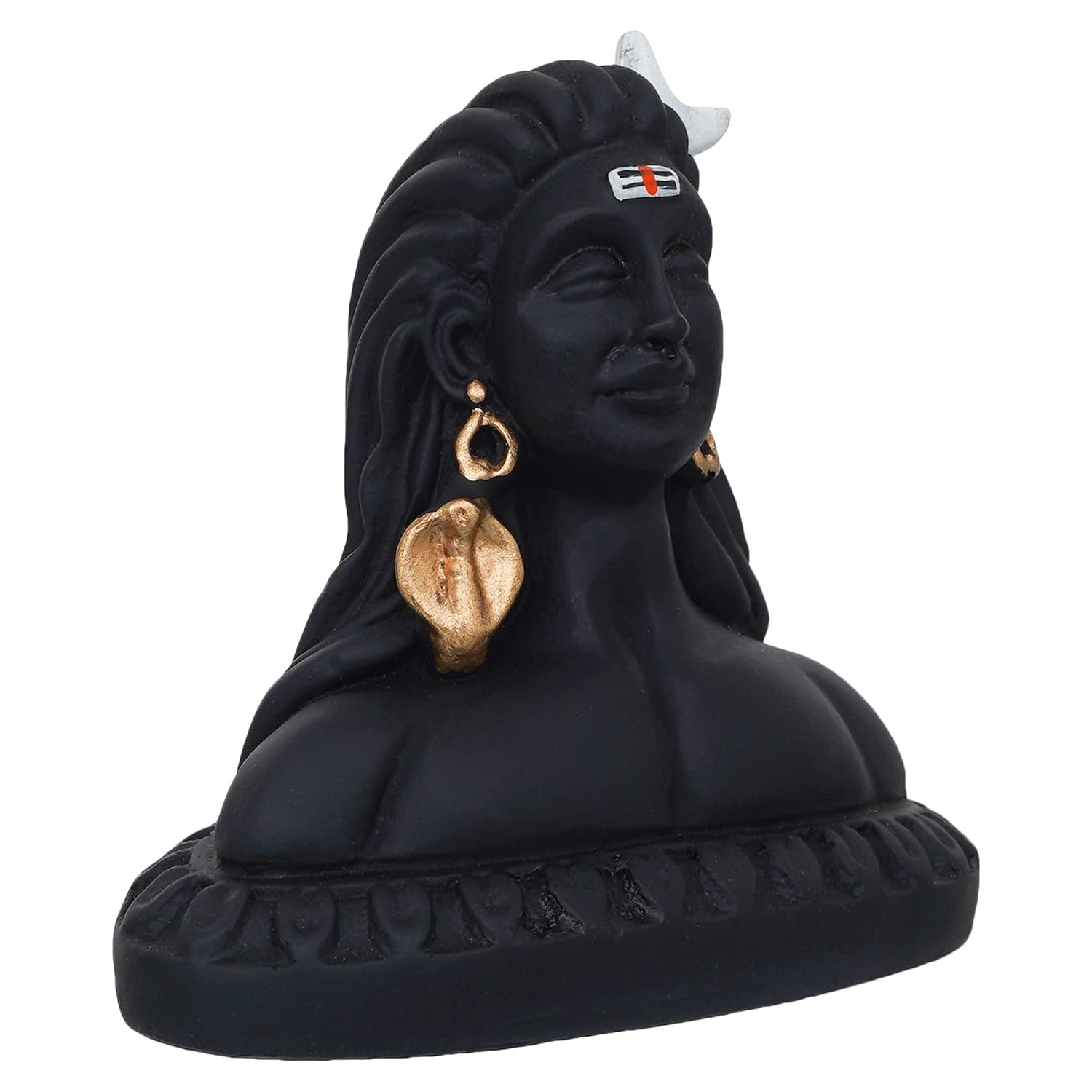 eCraftIndia Handcrafted Polyresin Black Adiyogi Lord Shiva Statue Murti for Car Dashboard Home, Pooja Room, Office Decor - YuvaFlowers