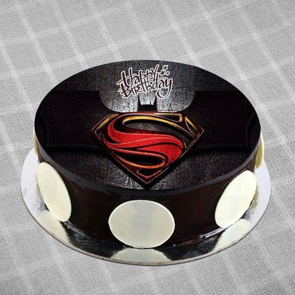 Fantastic Superman Logo Cake - YuvaFlowers