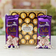 Ferrero Rocher With Dairy Milk Silk Hamper - YuvaFlowers