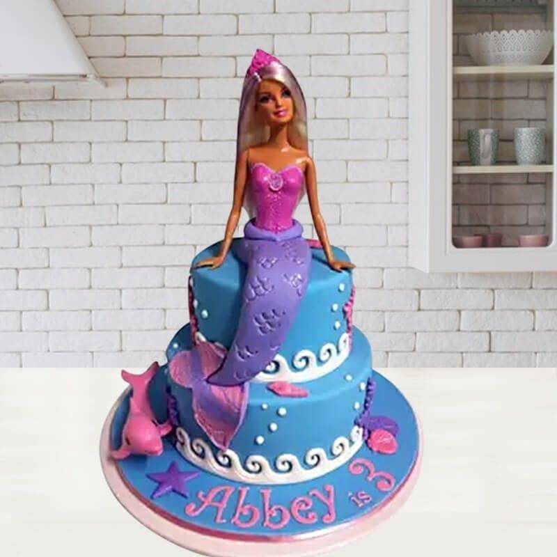 Fishy Barbie Doll Cake - YuvaFlowers