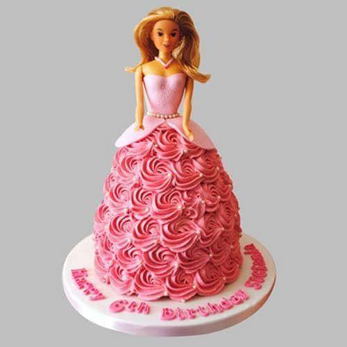 Flamboyant Barbie Cake - YuvaFlowers