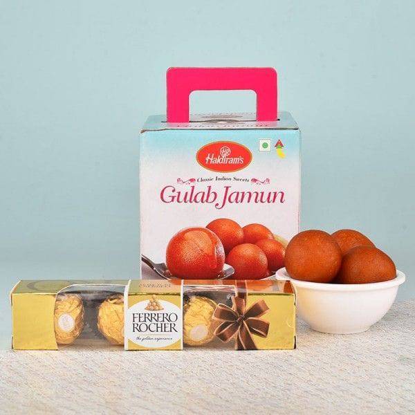 Gulab Jamun N Ferrero Rocher - YuvaFlowers