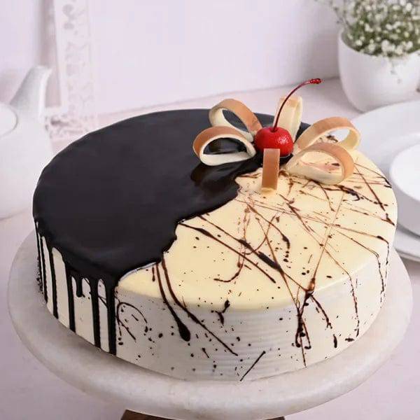 Half Chocolate/ Vanilla Cake – Online Cake Wale - YuvaFlowers