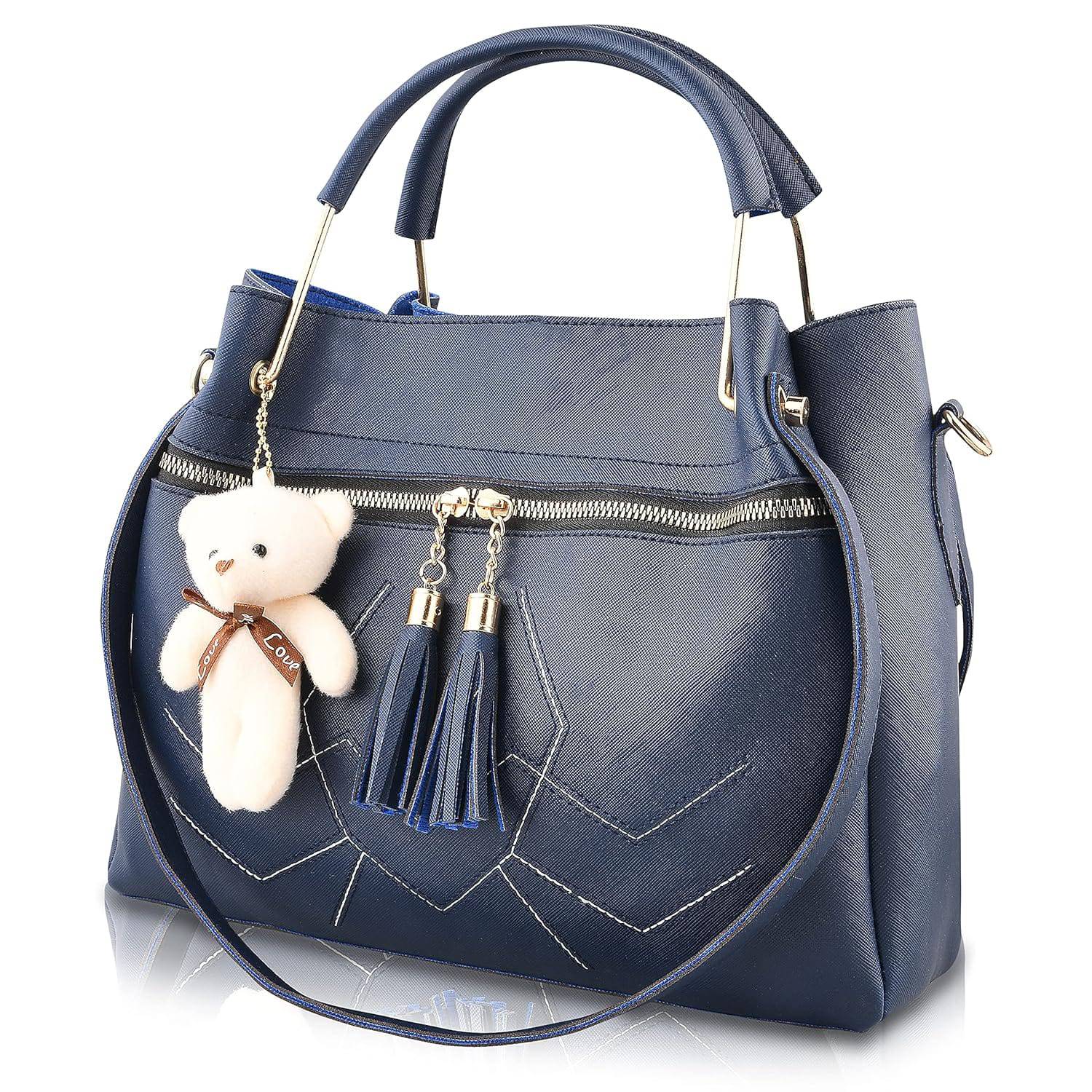 Handbag For Women And Girls Combo Set Of 4 (Blue_ChainTeddy_FGO-478) - YuvaFlowers