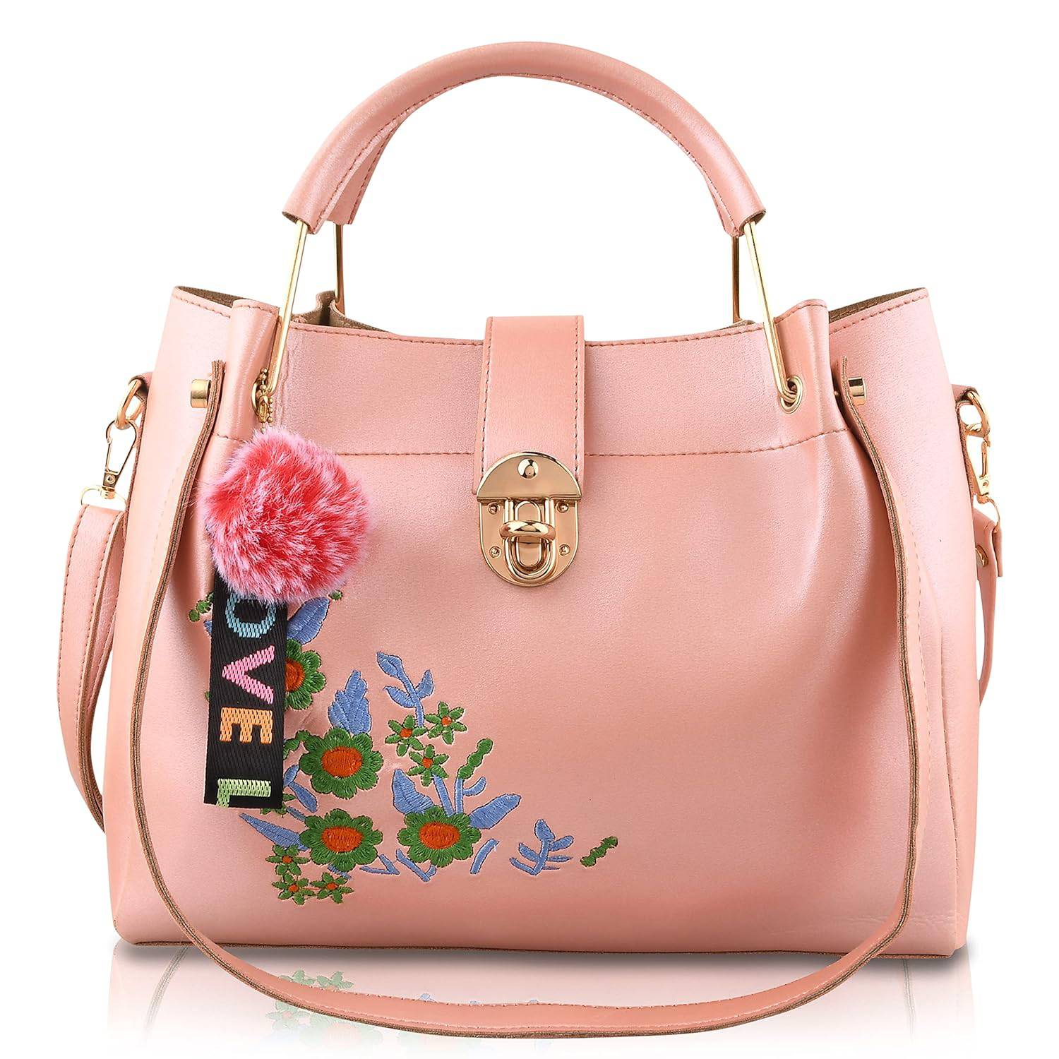 Handbag For Women And Girls Combo Set Of 4 (Pink_LoveEmbro_FGO-470) - YuvaFlowers