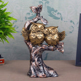 Handcrafted Owl Couple on Tree Showpiece Bird Statue for Home Décor Living Room Bedroom Table Top Antique Garden Decoration Items (26 X 17 cm) - YuvaFlowers