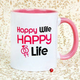 Happy Wife Happy Life Mug - YuvaFlowers