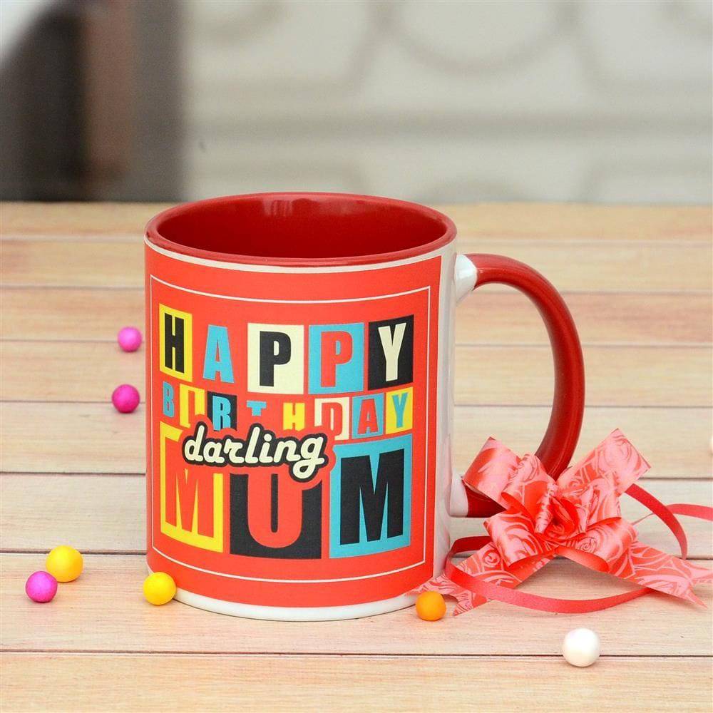 Inner Red Birthday Personalized Mug For Mom - YuvaFlowers