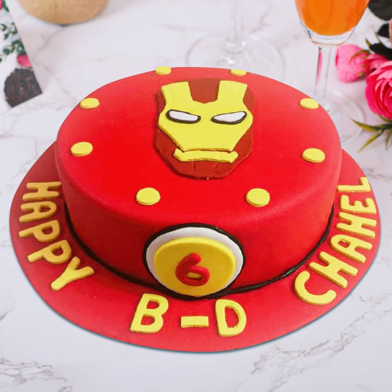 Iron Man Pineapple Birthday Cake - Super Hero - YuvaFlowers