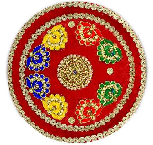 Karwa Chauth Complete 8 Pcs Set | Stainless Steel Thali |Lota | Calendar |Story Book | Channi | Roli Akshat | Greeting Card |Diya | Decorative Karwa Chauth Thali with All item - YuvaFlowers