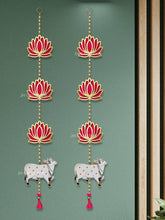 Lotus Hangings for Decoration Wall Hangings for Temple Decor, Diwali Decor | Diwali Decoration Items for Home Decor | Pooja Decoration Items (Pack of 6) - YuvaFlowers