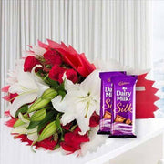 Love Lillies and Chocolates - YuvaFlowers