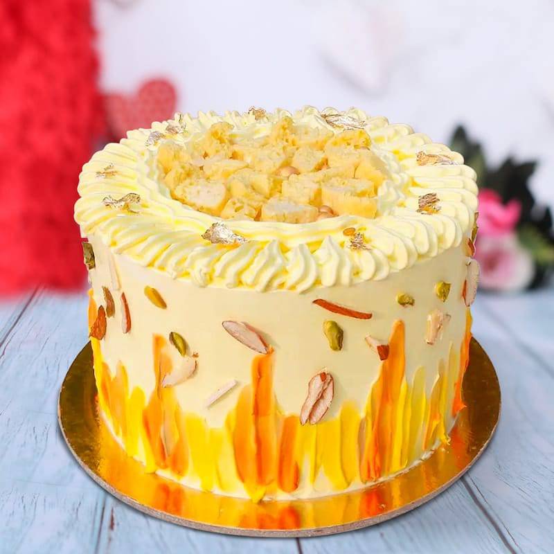 Luscious Rasmalai Pista Cream Cake - YuvaFlowers