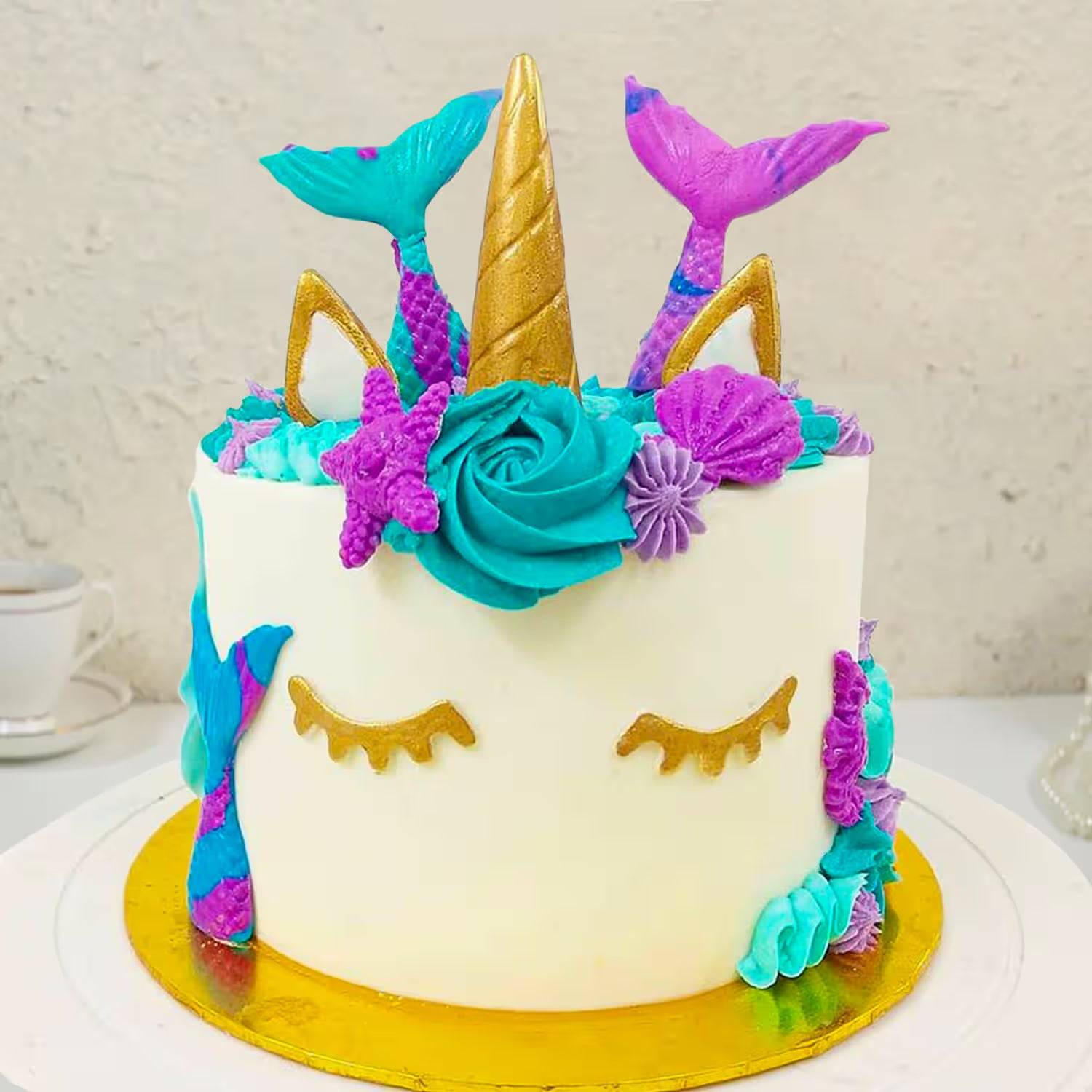 Mermaid Unicorn Butterscotch Cake - YuvaFlowers