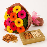Mix colorful gerberas with Dryfruit