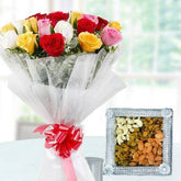 Nuts And Roses Combo - YuvaFlowers
