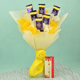 Pearl Rakhi N Dairy Milk Chocolate Bouquet - YuvaFlowers