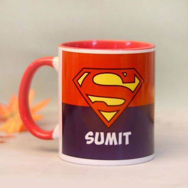 Personalised Superman Mug - YuvaFlowers