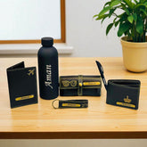 Personalized Gift Combo Set – Wallet, Passport Cover, Bottle, Keychain, Sunglass Case & Pen