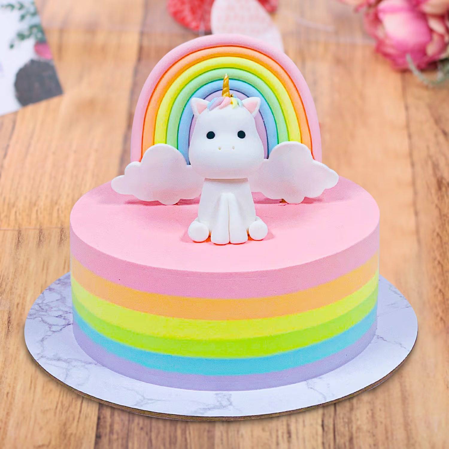 Rainbow Unicorn Cake - YuvaFlowers