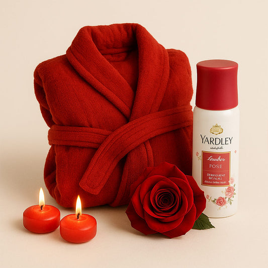 Red Bath Robe Gift Combo