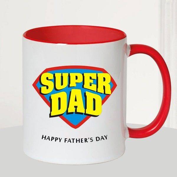 Red Super Dad Mug - YuvaFlowers