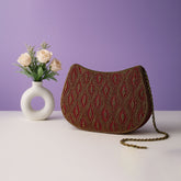 Regal Ruby Hand-Beaded Designer Clutch