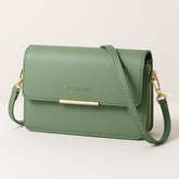 Rourens Green Matte Leatherette Crossbody Bag