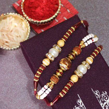 Rudraksha & Beaded Rakhis - YuvaFlowers