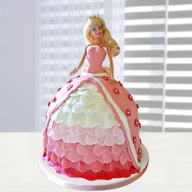 Stylish Barbie Doll Cake - YuvaFlowers