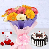 Sweet Gerbera Cake Hamper - YuvaFlowers