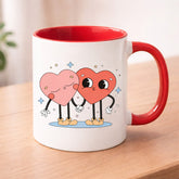 Sweetheart Duo Love Mug - Cute Heart Couple Coffee Cup