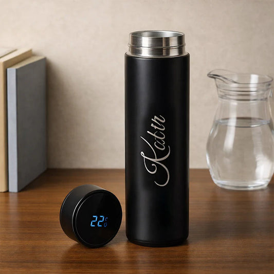 Smart Temperature Display Vacuum Insulated Bottle – Custom Name Engraved