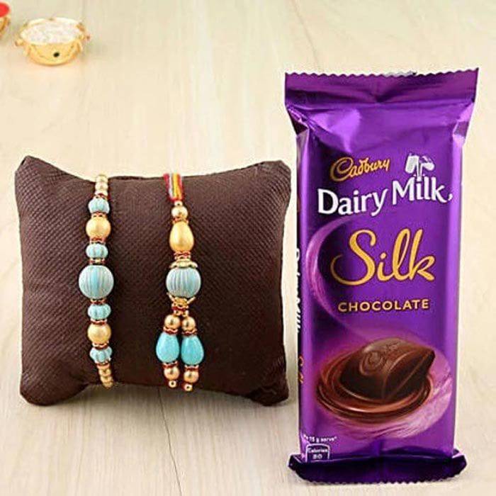 1 Silk with Rakhi Combo - YuvaFlowers