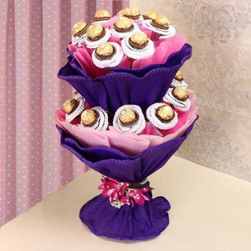 2 tier Ferrero Rocher Bouquet - YuvaFlowers