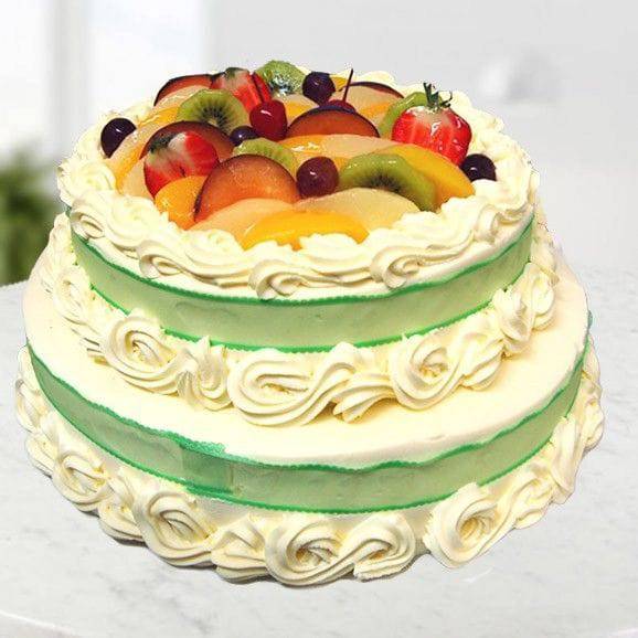 2 Tier Fruit Cake - YuvaFlowers