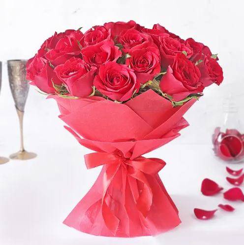 20 Red Roses - Bouquet - YuvaFlowers